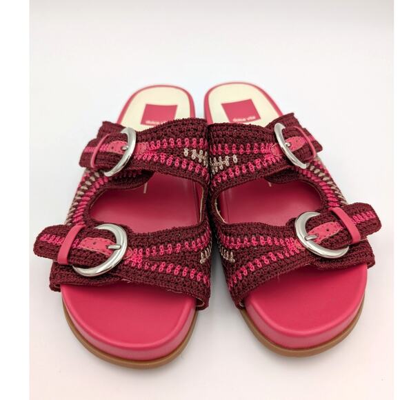 Dolce Vita Ralli Women's Wedge Knit Sandals Double Strap Slide Pink Size US6.5 - Picture 2 of 9